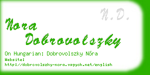 nora dobrovolszky business card